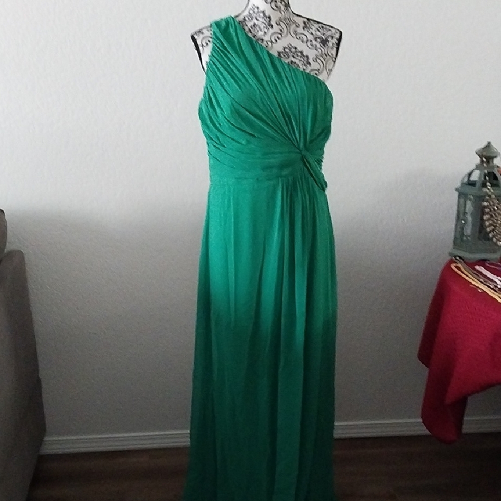 After Six Emerald One-Shoulder Gown